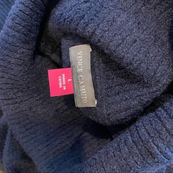 Vince Camuto Striped Chenille Knit Dolman Sleeve Ribbed Trim Turtleneck … - Picture 6 of 8